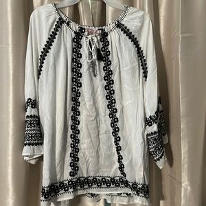 Calypso St. Barth embroidered shirt. Medium. Saks